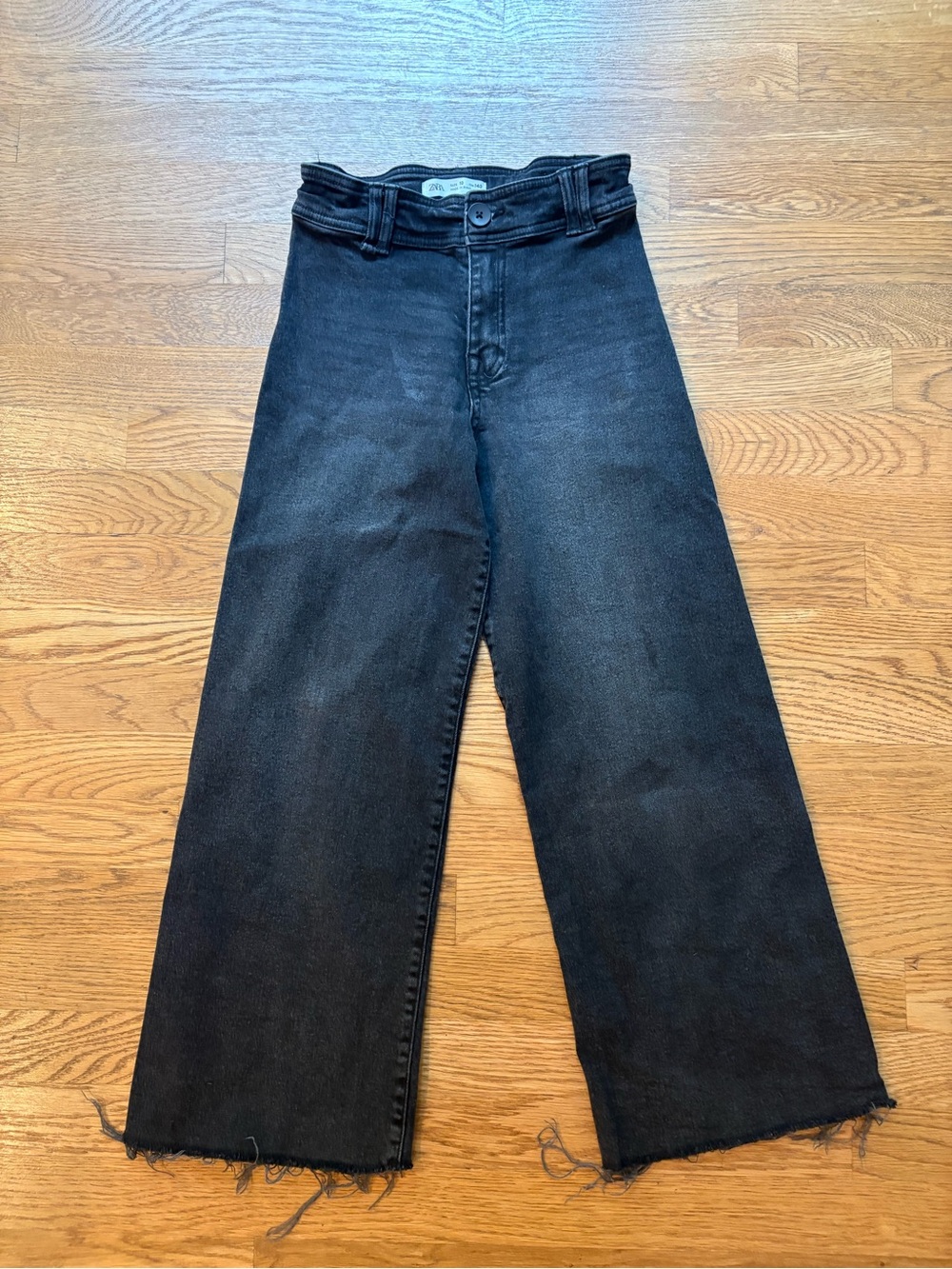 Zara Black High-Rise Wide Leg Jeans